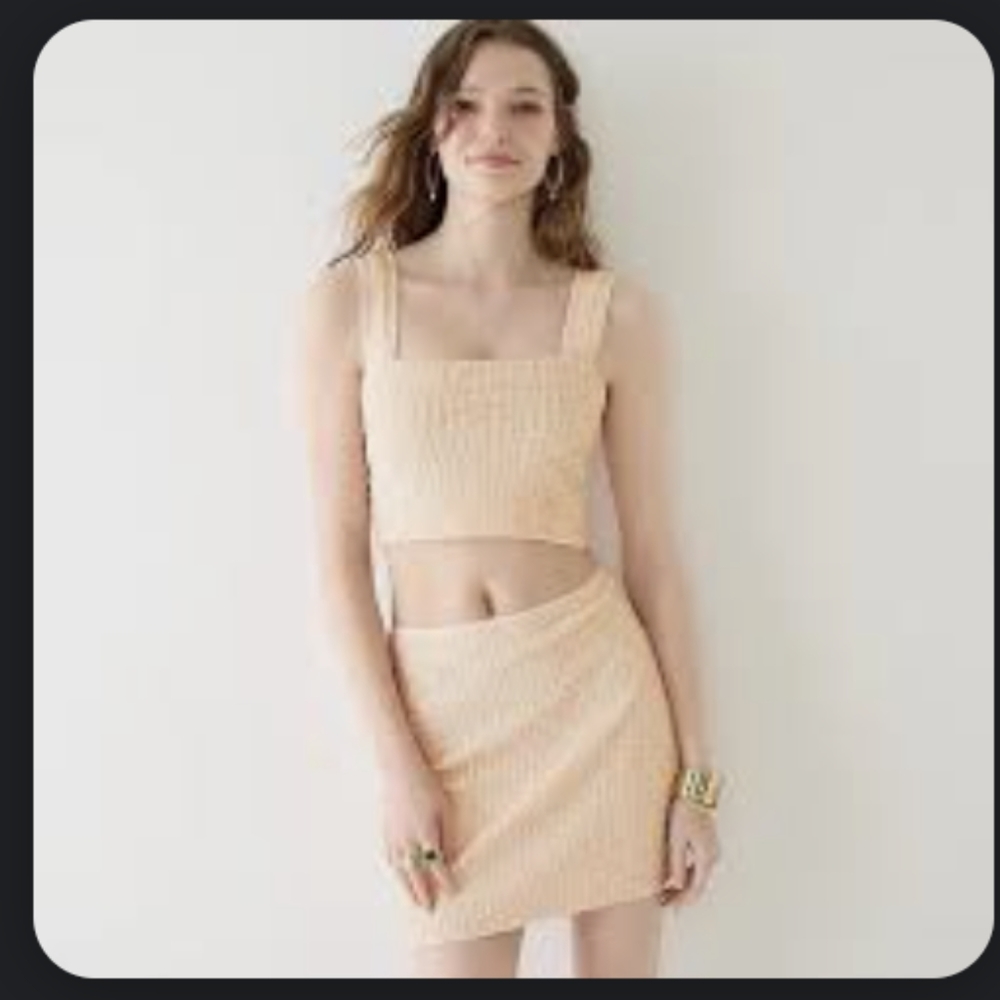 J Crew Salmon Sequin Skirt Set